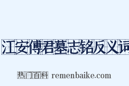 江安傅君墓志铭反义词是什么意思的图片